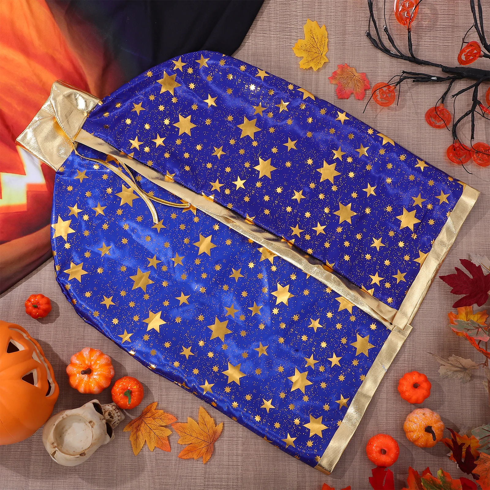 

1Pcs Halloween Five-Star Cosplay Cloak Comfortable Fabric All-Size Design Bright Color No Decolorization Stage Decor Cloak