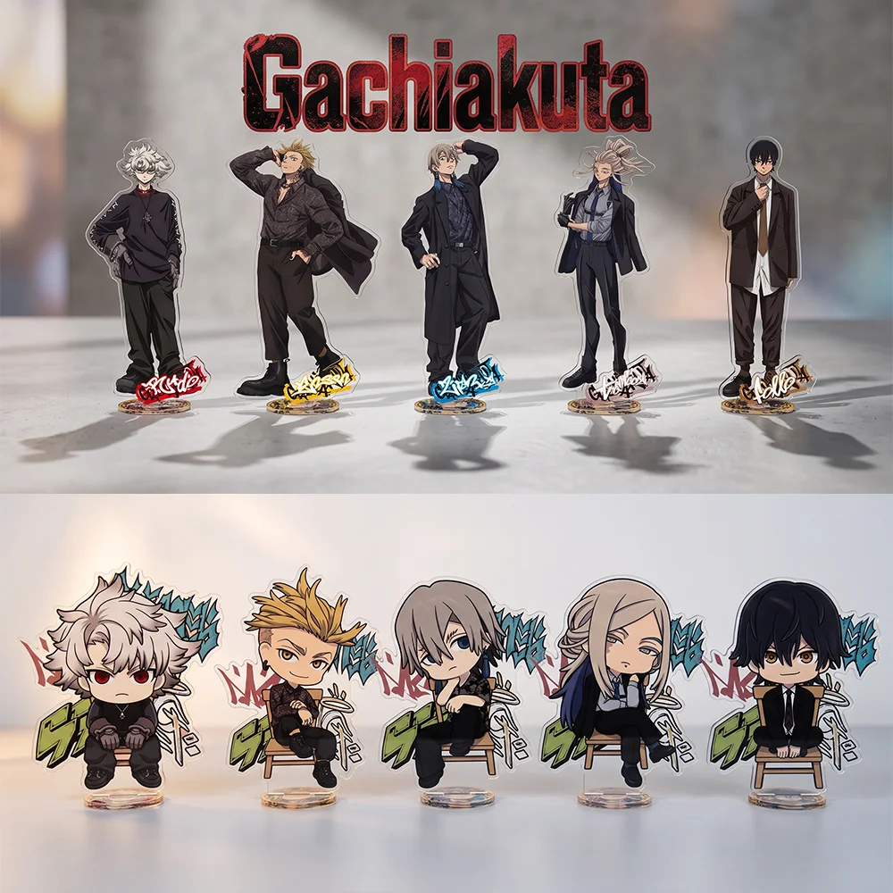 Image of Gachiakuta Rudo Enjin Riyo Zanka Schwarzer Anzug 10&15CM Acryl-Ständer Schlüsselanhänger Neuer Anime-Ständer Desktop-Dekoration Sammlerstück Geschenk für Fans