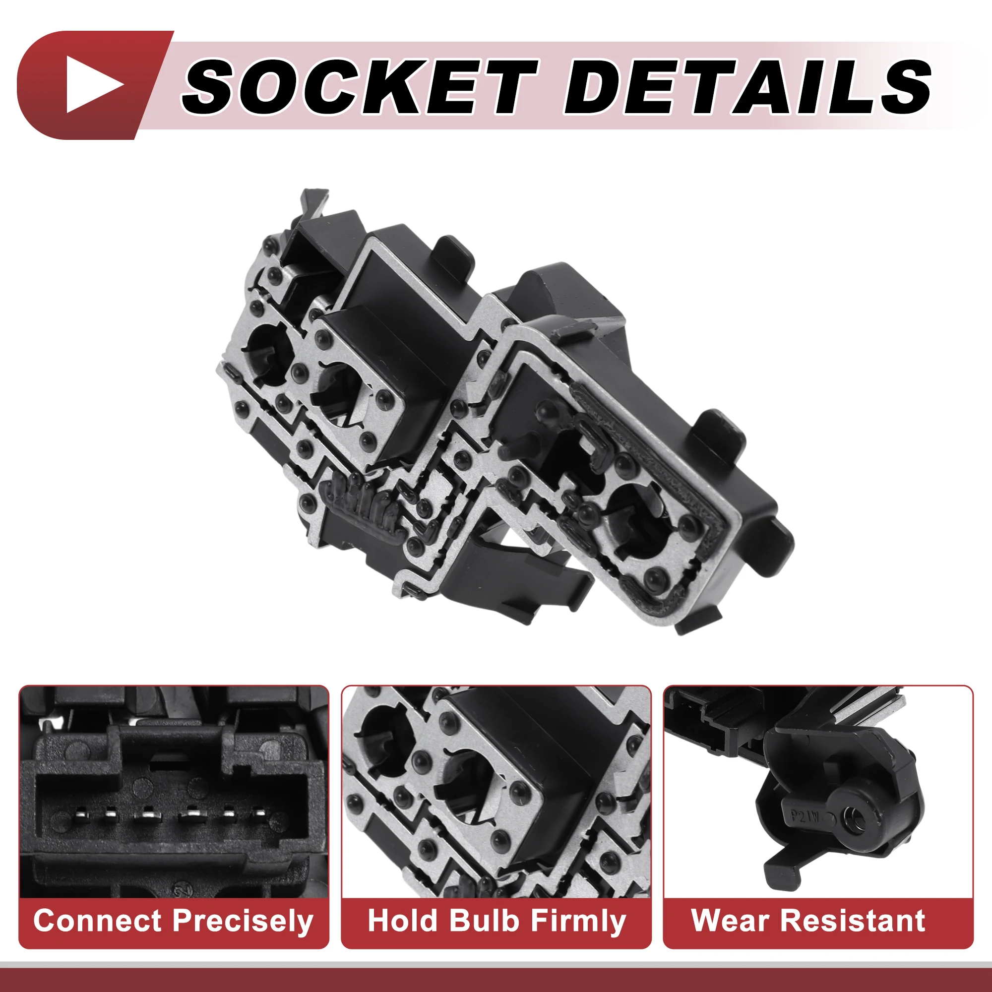 

X Autohaux 1 Pc Left Tail Light Socket for Peugeot 307 T61 07-14 Lamp Bulb Connector