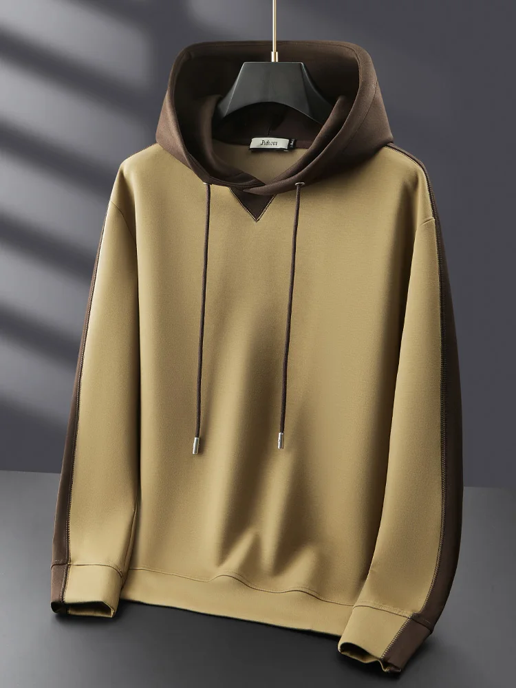 

Мужская толстовка на осень-зиму из мягкого модала, с длинными рукавами, модная, с лентами, с эффектом «воздушного слоя», свободного кроя, для повседневной носки, молодежная