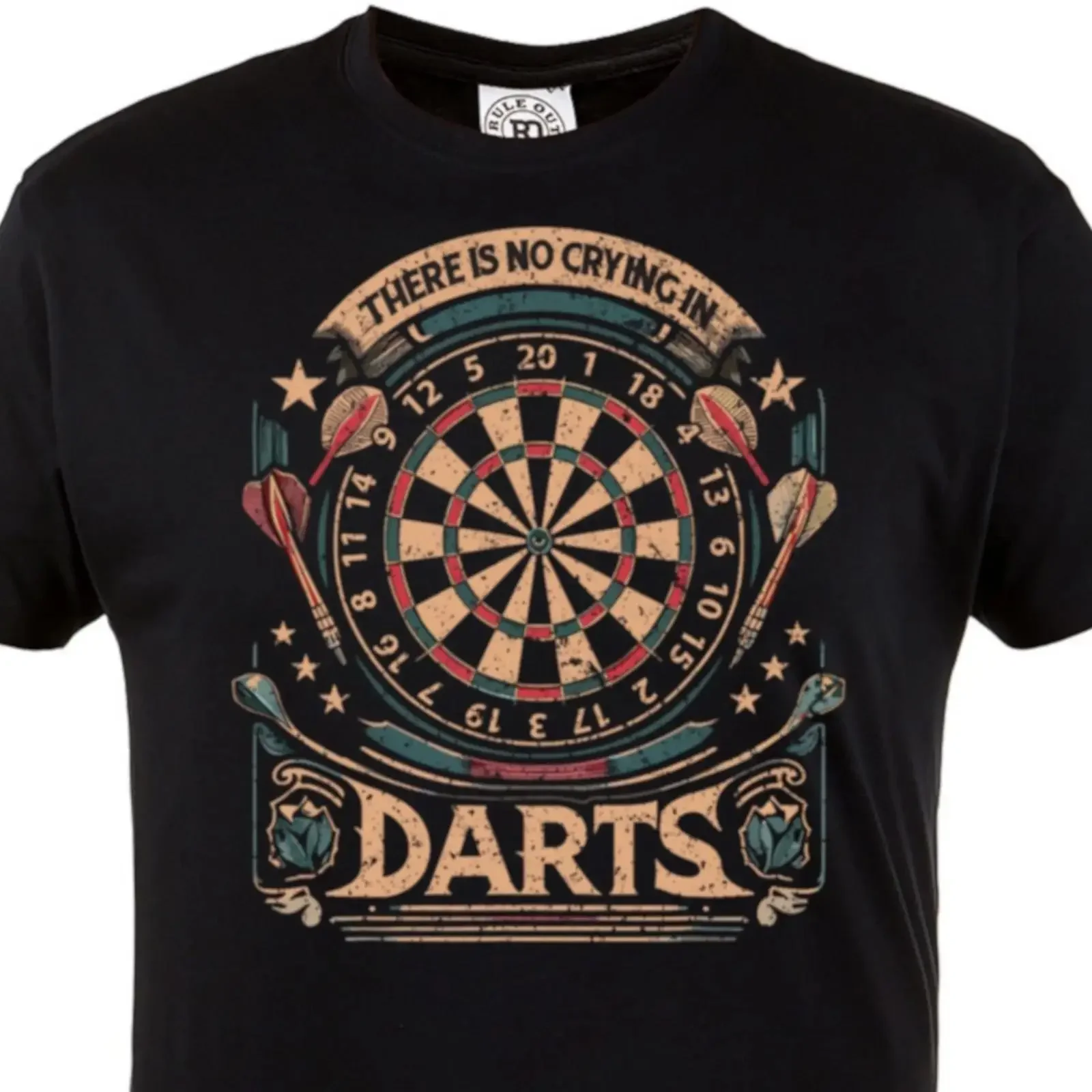 Herren Darts T Shirt Vintage Dartboard Spruch Spieler Geschenk vintage Washed Stretched Stylish Casual homme Breathable