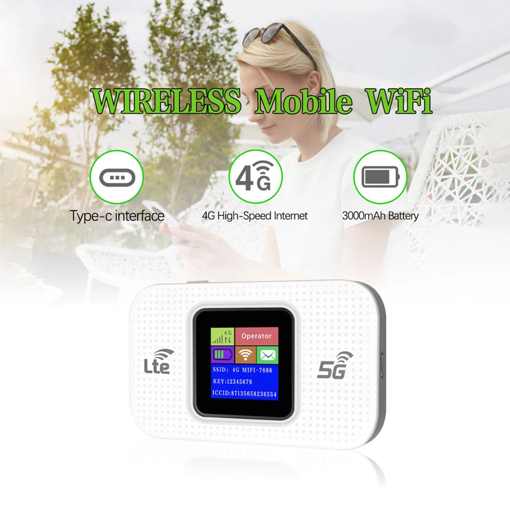 4G LTE Wireless Router 150Mbps Portable Car Mobile Broadband Network Pocket WiFi Modem Car Mobile Hotspot with SIM Card Slot