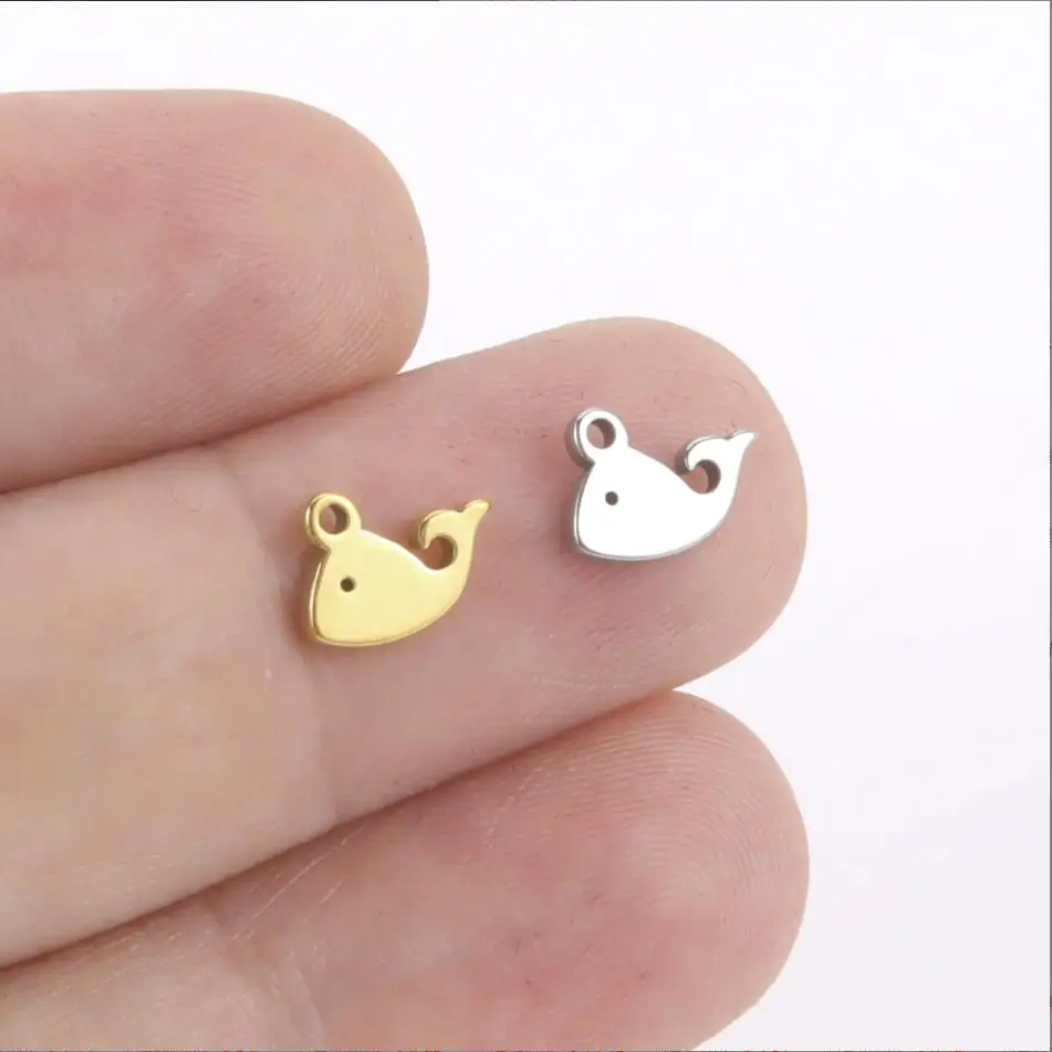 20pcs Stainless Steel Charms Whale Dolphin Charm for Bracelets Pendant Necklace Earrings Accessories Wholesale Supplies F0975