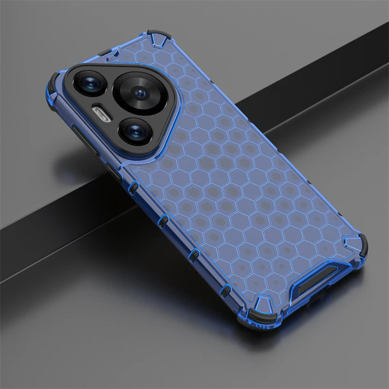 Shockproof Case For Huawei Pura 70 Pro Honeycomb Armor Transparent Case For Huawei Pura 70 Pro Case Cover For Huawei Pura 70 Pro