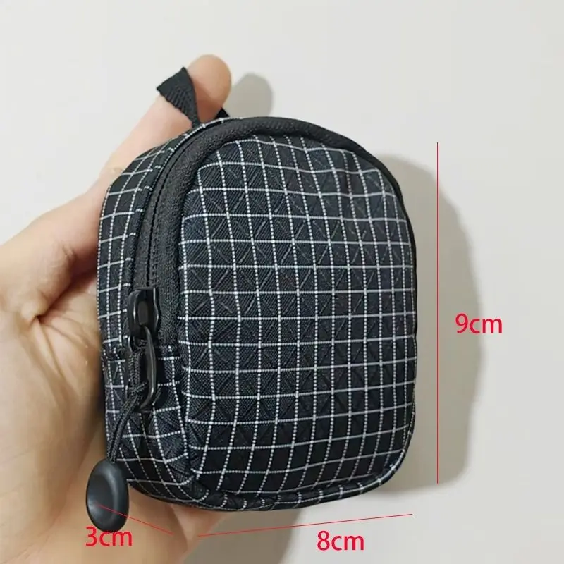Grid Dyneema Fabric Mini EDC Pouch Zipper Small Gadget Storage Bag Portable Outdoor Tactical Key Coin Purse Earbud Case