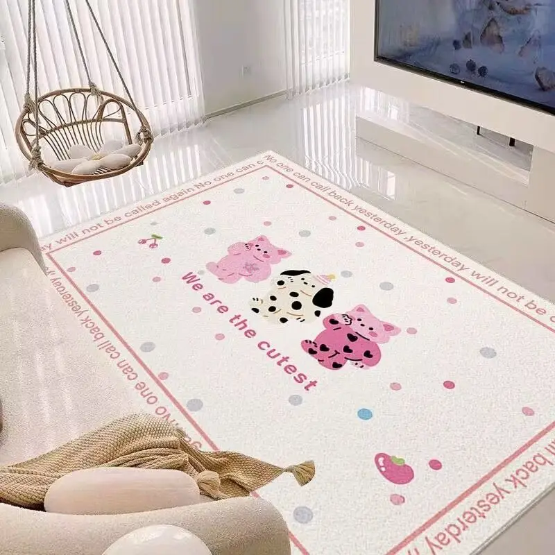 VIKAMA Cartoon Living Room Carpet Princess Style Bedroom Side Rug Bedside Cushion Baby Crawling Mat Home Decoration view 2