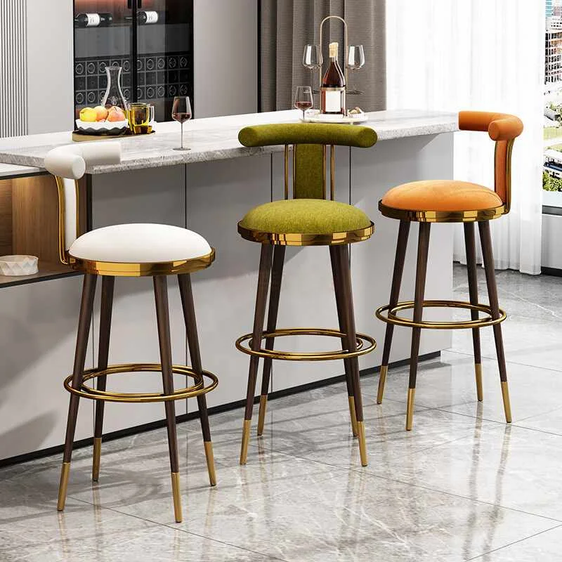 Bar Stools Stainless Steel Kitchen Counter Stools Dining Chairs  Front Desk Lounge Chair