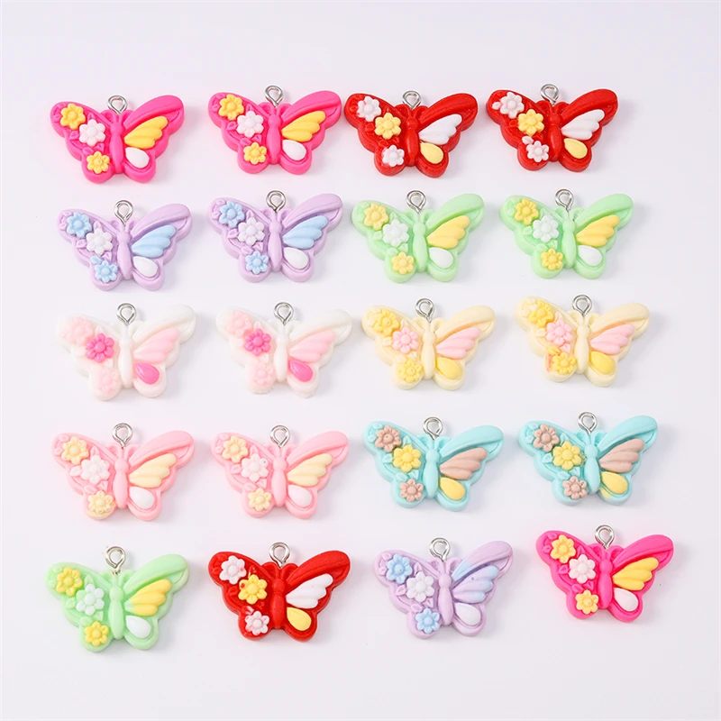 

Duarte 20Pcs/Lot Cute Mix Resin Flying Butterfly Charms Pendants for Jewelry Making DIY Necklaces Earrings Bracelets Accessories