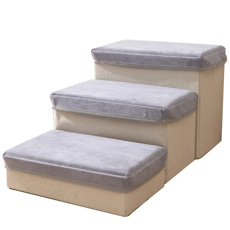 

Pet Stairs Cat Dog Non-slip Ladder Small Dog Sofa Steps Foldable Storage Cat Scratch Accesorios Para Gato