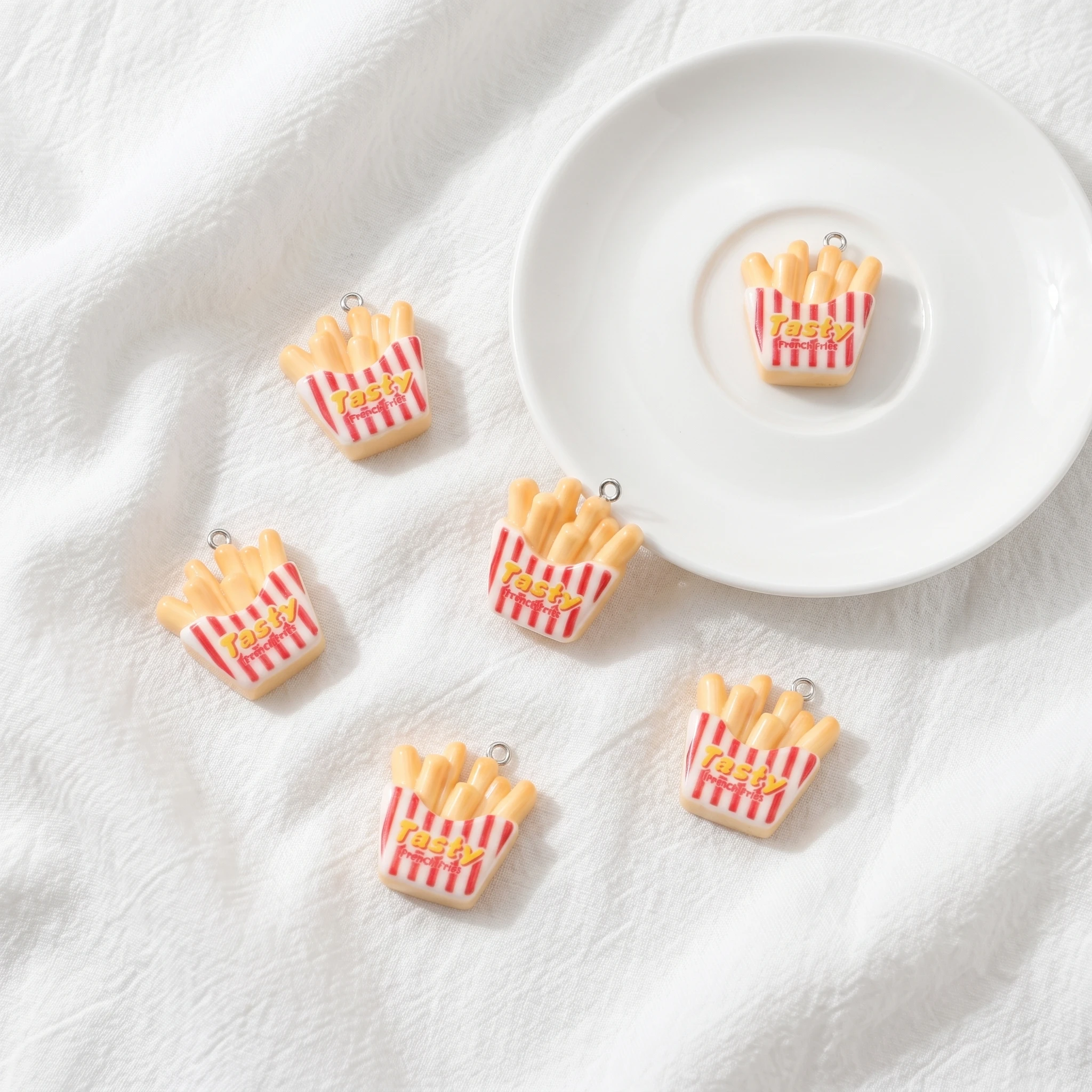 Cute French Fries Charms for Earring Bracelets Jewelry Making DIY Pendants Wholesale Bulk