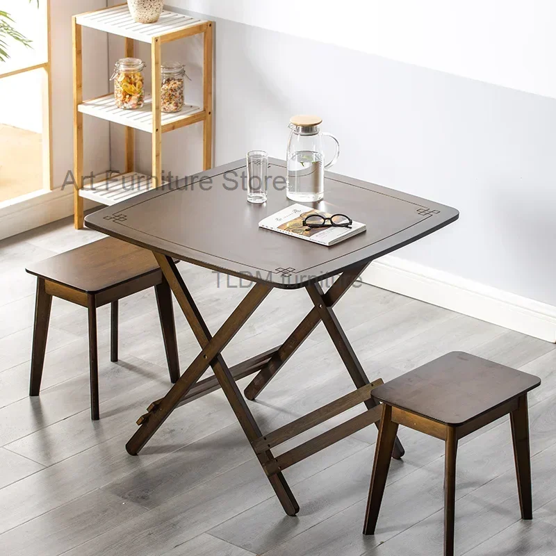 

Wooden Folding Bedside Computer Dining Tables Modern Balcony Auxiliary Dining Table Makeup Tavolo Pranzo Garden Furniture DX50CZ