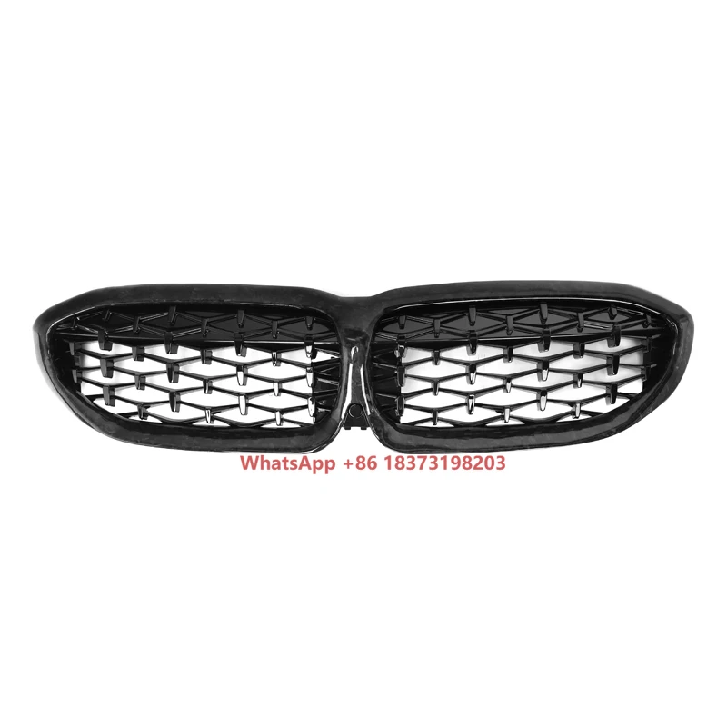 

Gloss Black Forged Carbon Fiber Diamond Style Grille for New 3 Series 2019+Sedan Car Bumper Accessories G20 G28 Rear Grille