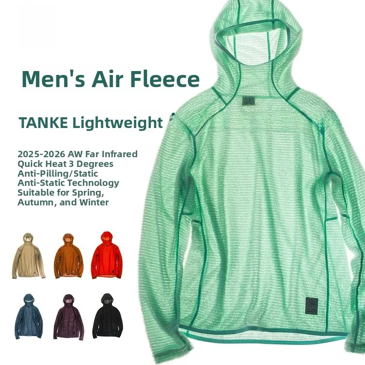 Outdoor Men's Long Sleeve Fleece Hoodie Comfortable Warm Polyester T-Shirt Sports Style Anti-static Anti-pilling Standard Fit