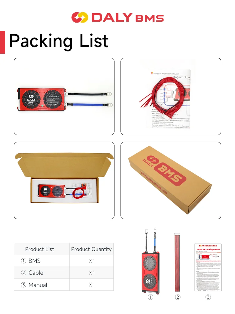 DALY Hardware BMS18650 8S 24V 10S 36V 16S 48V 20A 40A 50A batería de iones de litio protección de corte de baja temperatura Ebike Escooter