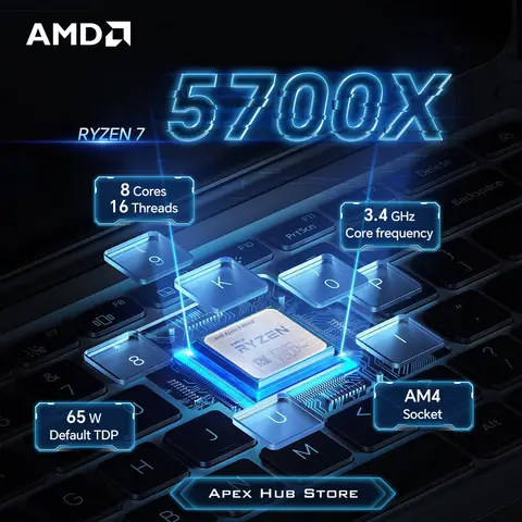 NEW AMD R7 5700X Socket AM4 L3=32M 3.4GHz 8-Core 16-Thread Processor 65W Applicable to B550 Ryzen 7 5700X 7NM DDR4 No fan