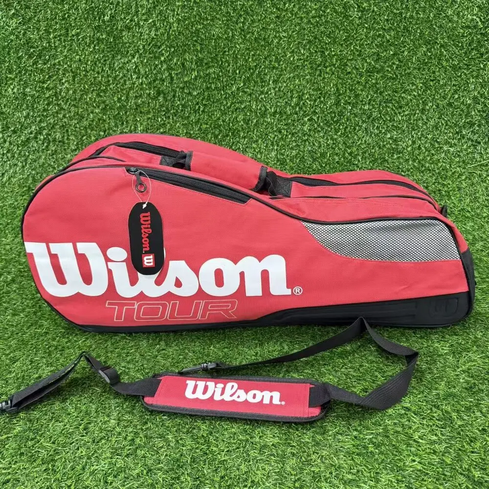 Wilson Large Capacity Outdoor Waterproof Badminton Tennis Racket Bag Golf Bag  Put Sneakers Sports Equipment Shoulder Sports Bag