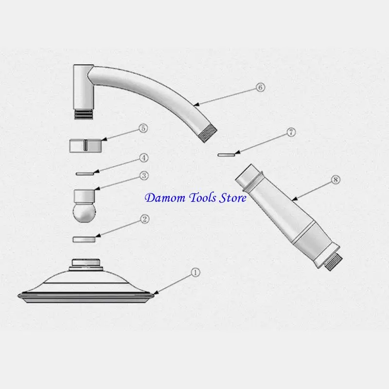 57BE Shower for Head Extension Arm Arch Design Hand Hold Adjustable Extender High Pol