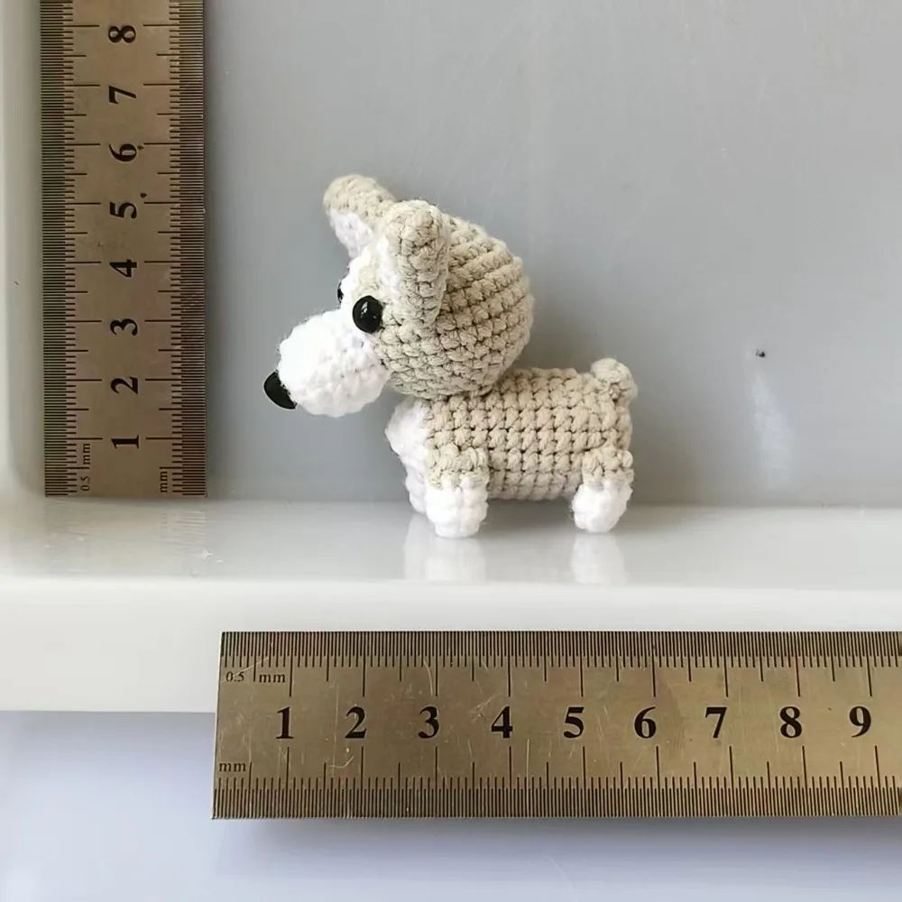 Creative Animal Doll Crochet Dog Standing Corgi Knitted Dog Dachshund Cute Handwoven Animal Friends Gift