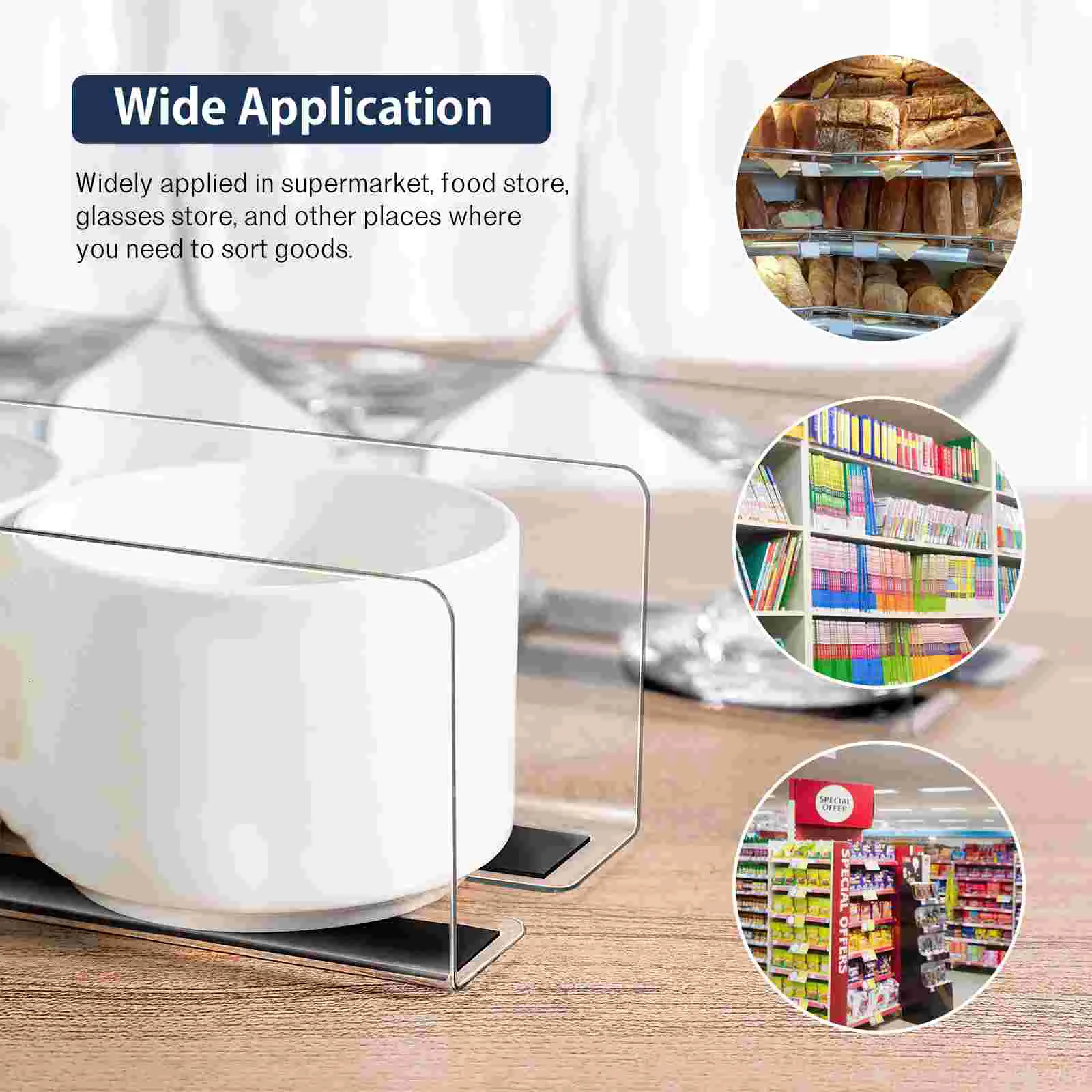 5 Pcs Plastic Shelf Divider Commodity Separator Supermarket Organizer Dividers with Magnet