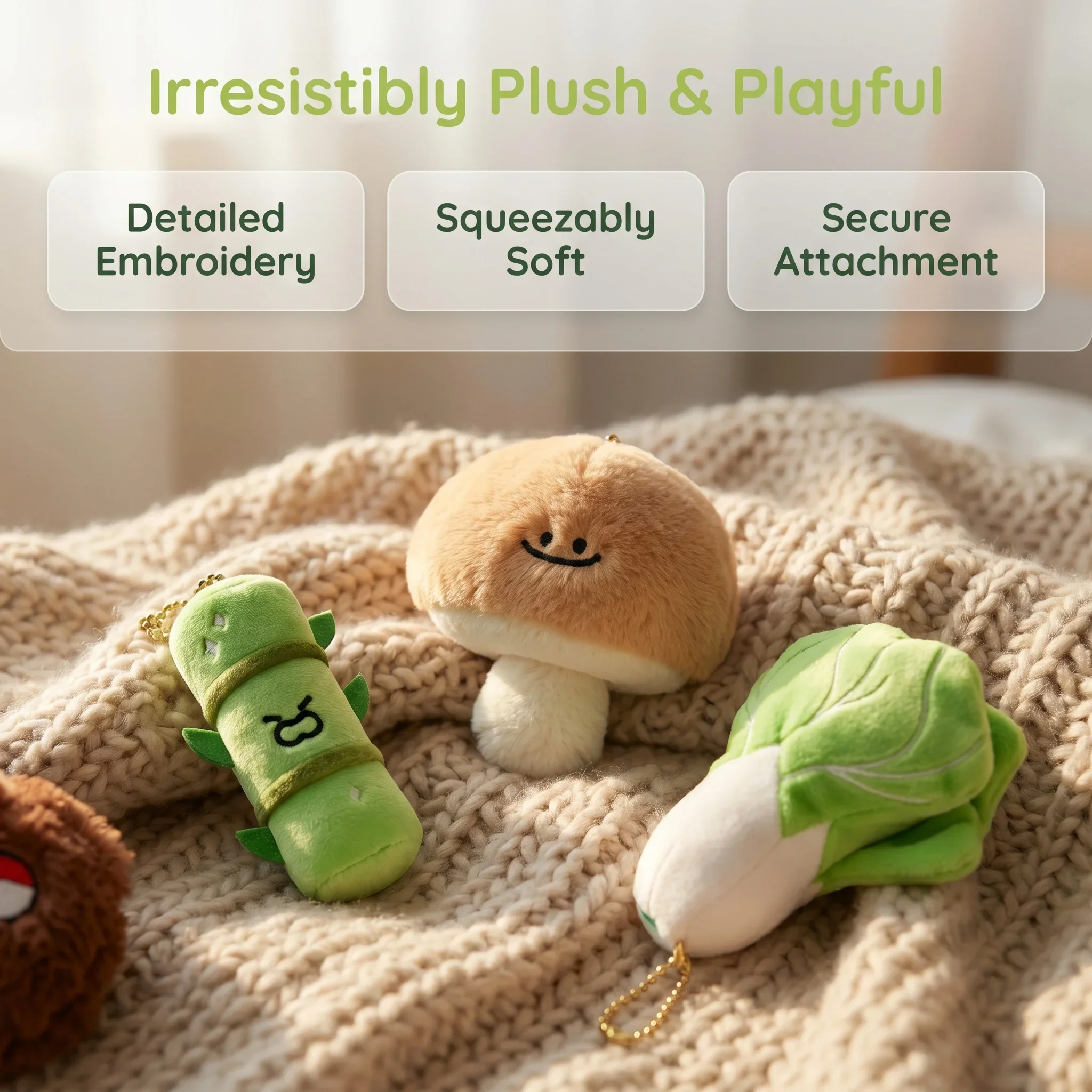 Cartoon Veggie Fruit Plush Keychain, Banana Cabbage Grape Fish Doll Bag Charms Cute Kids Decor Presents