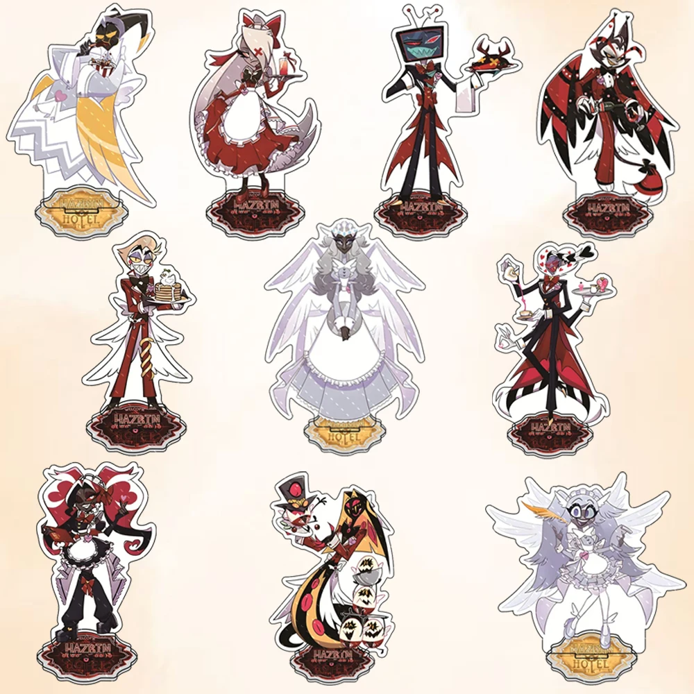 For Hazbin Hotel Velvet Vox Charlie Morningstar Sir Pentious Niffty 10cm Acrylic Stand Anime Desktop Ornament Festival Gift