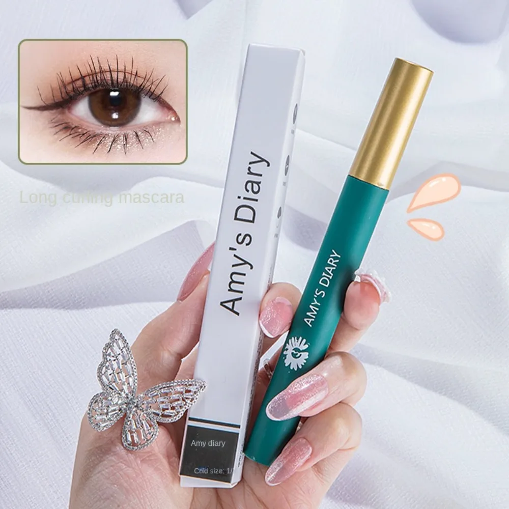 Rímel ultrafino com cabeça de escova pequena, à prova d'água, cílios finos, preto, maquiagem profissional natural