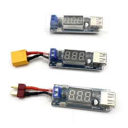 2S-6S bateria Lipo XT60 wtyczka do USB 2.0 5V 2A ładowarka konwerter Adapter LCD T wtyczka baterie zdalne złącze modułu Contoller