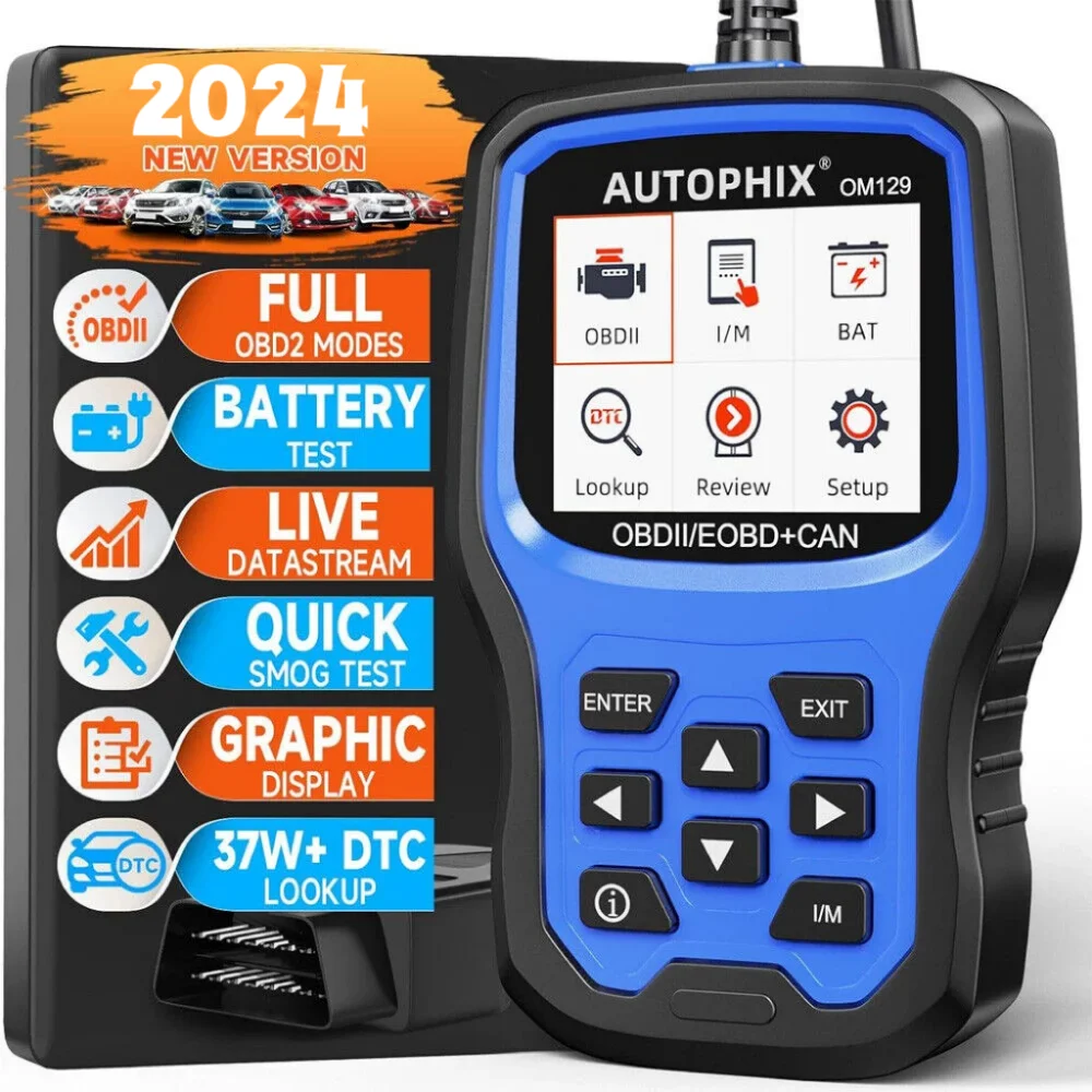 AUTOPHIX OM129 OBD2 Scanner Diagnostic Battery Test Full Live Data Check Engine Auto Scan Tools Diagnostic Tool