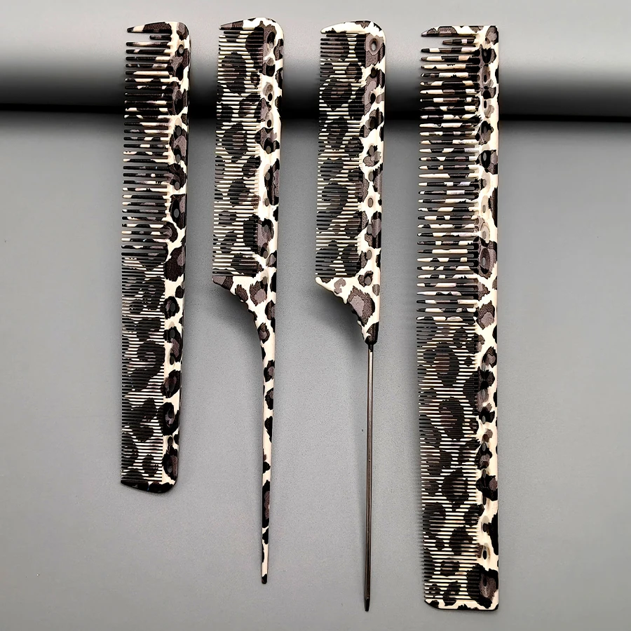 Four-Piece Comb Set, Hair Stylist's Special Hair Cutting Comb, Salon Hair Cutting and Styling Comb Set, Pointed Tail Comb, Short Hair Comb, Short Hair Comb