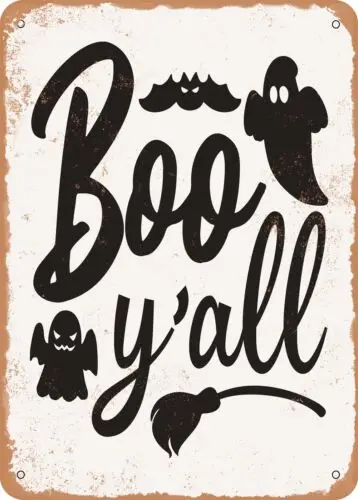 Metal Sign - Boo Y'all - Vintage Rusty Look