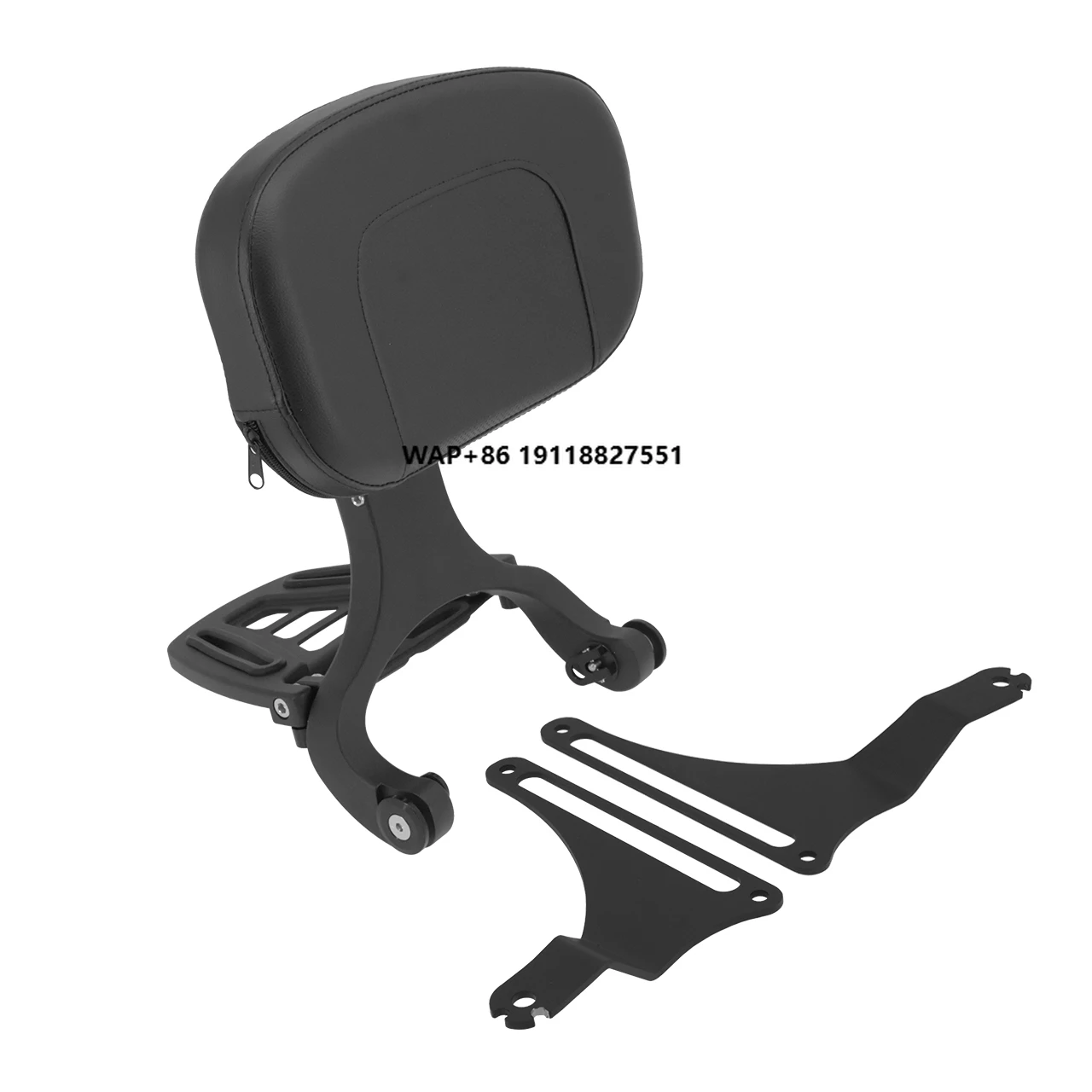 

HCMOTORKU Motorcycle Multi-Purpose Driver Passenger Backrest Black Chrome Fit for Softail Fatboy Breakout Models 2013 2018-2020