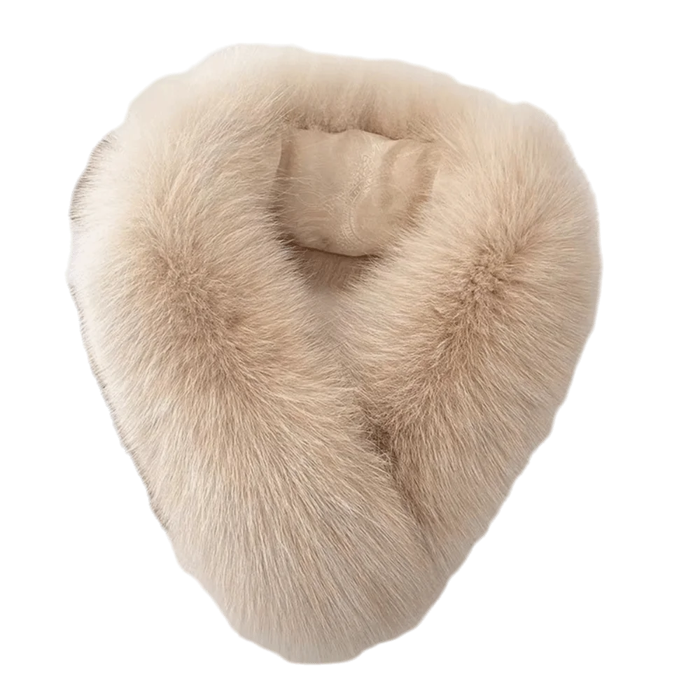 Double Sided Scarf Thick Warm Loop Circle Design Fur Collar Trim Windproof Detachable Furry Neck Stole Winter Neck Protection