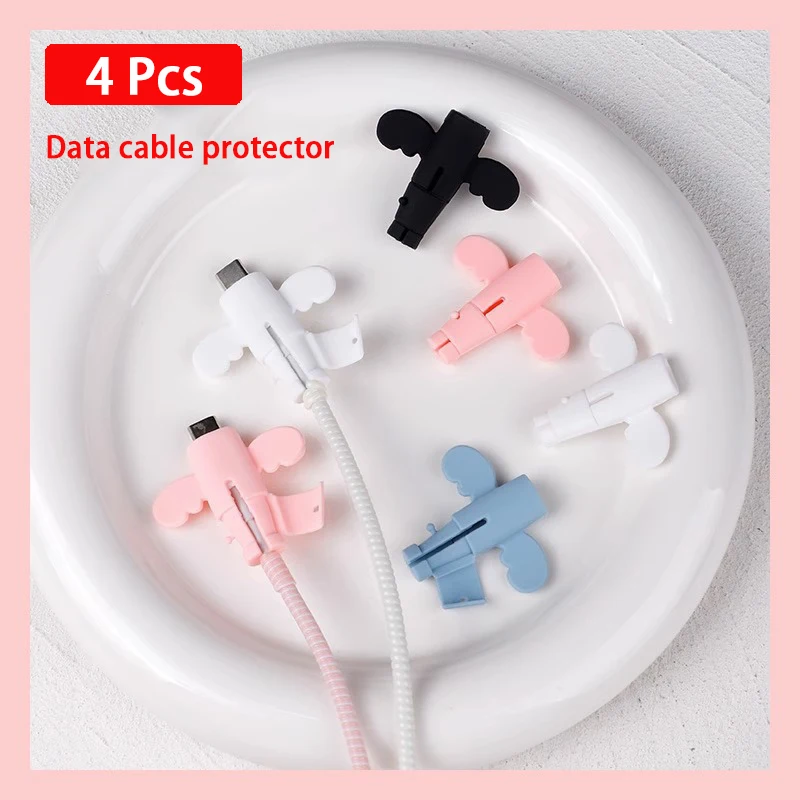 4 Pcs Cable Protector Saver Cute Protector USB Cable Saver Phone Charger Cable Sleeve Cable Wire Wrap Connector Charging Saver