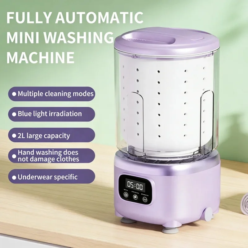 Wireless Mini Charging Washing Machine Compact All-in-One for Underwear Socks Pet Clothes Portable Efficient Laundry Solution