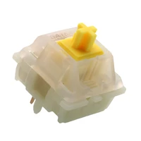 Interruptores lineales Gateron Milky Yellow Pro: interruptores de teclado mecánico para juegos MX de 5 pines prelubricados, escritura con actuaciones de 50 g 
