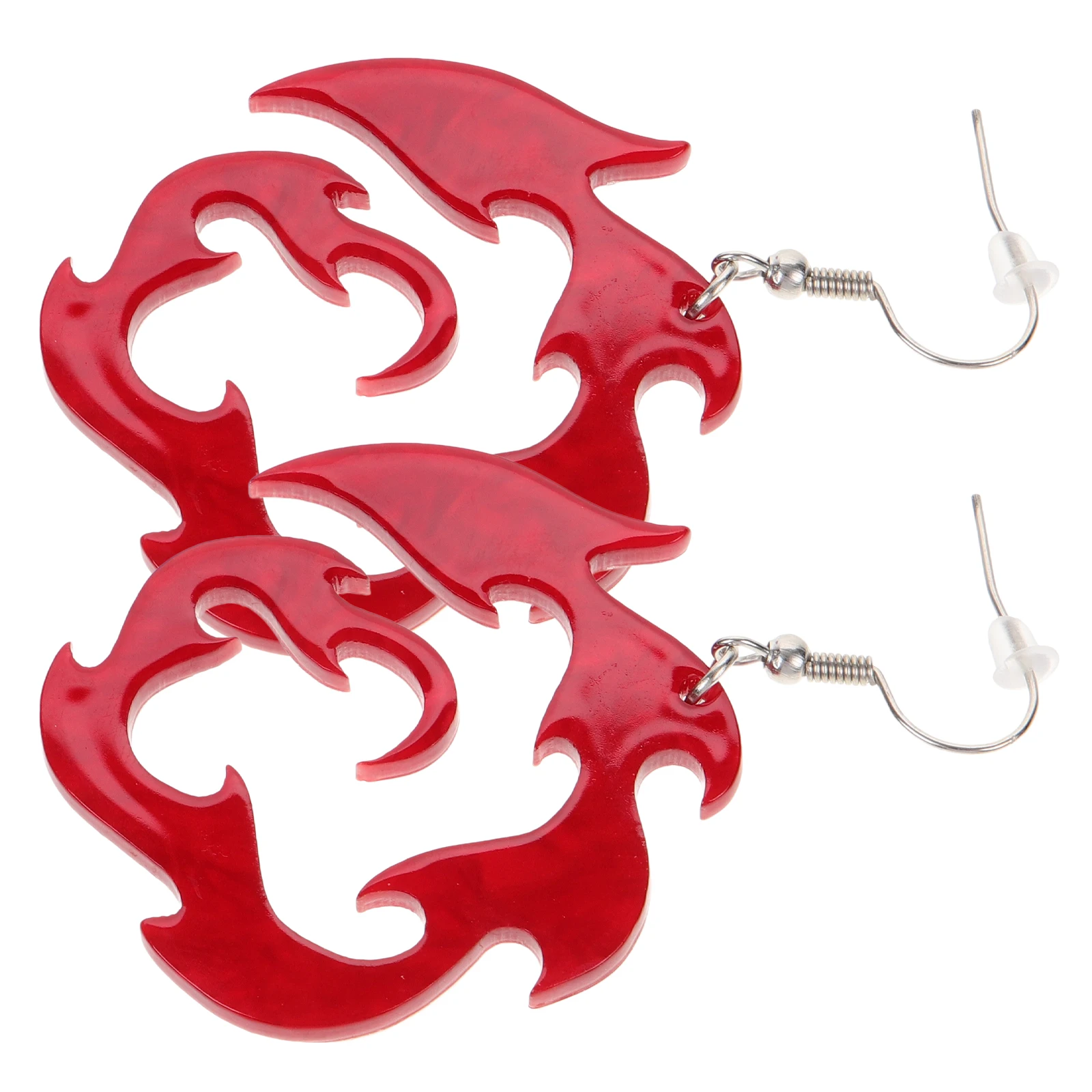 

Acrylic Flame Earrings Acrylic Earrings For Women Red Dangle Ear Jewelry for Women Fashion Costume Statement Pieces