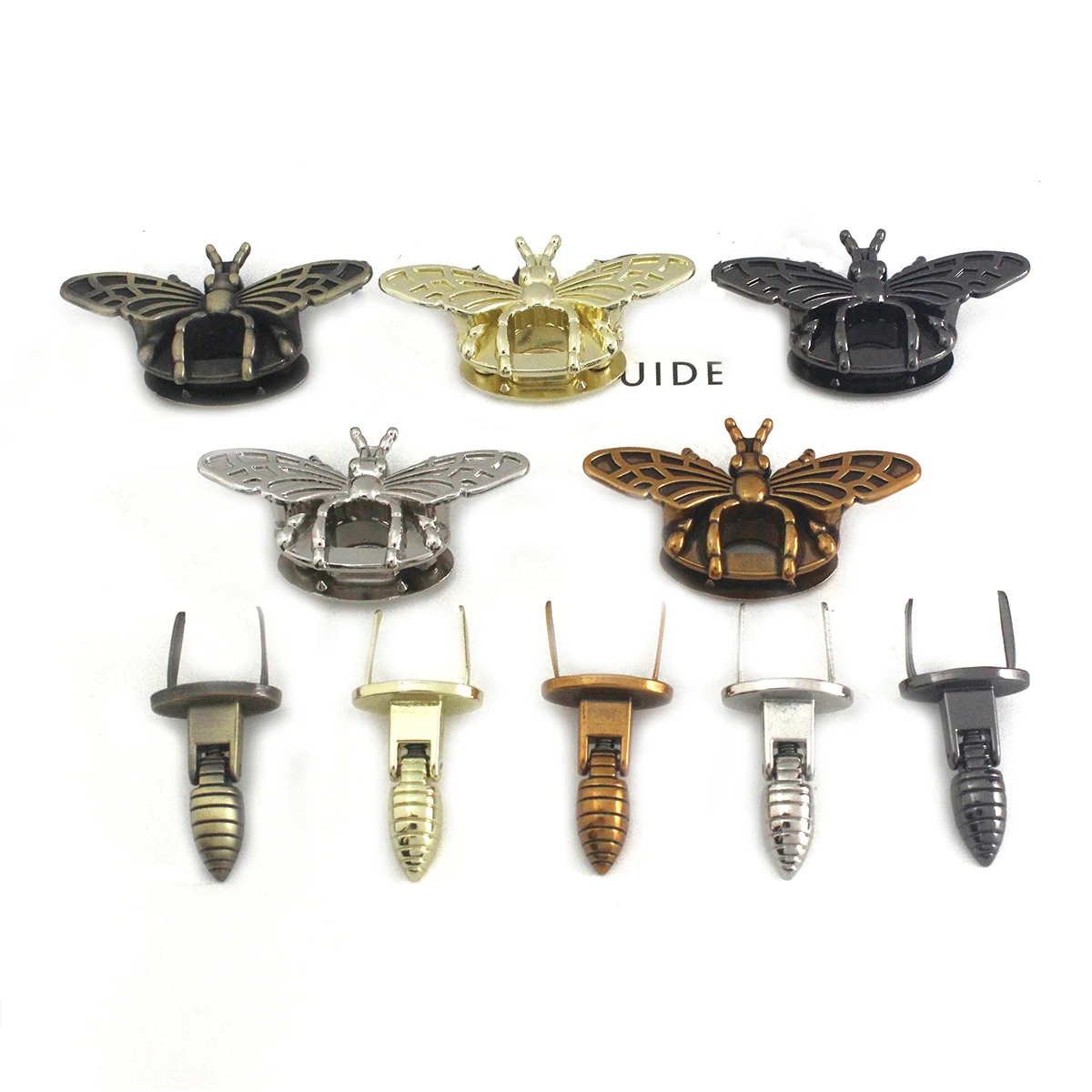 10pcs Alloy Turn Lock Bee Shape Retro Fashion Bag Clasp Hardware for Leather Craft Bag Handbag Purse DIY Accessories