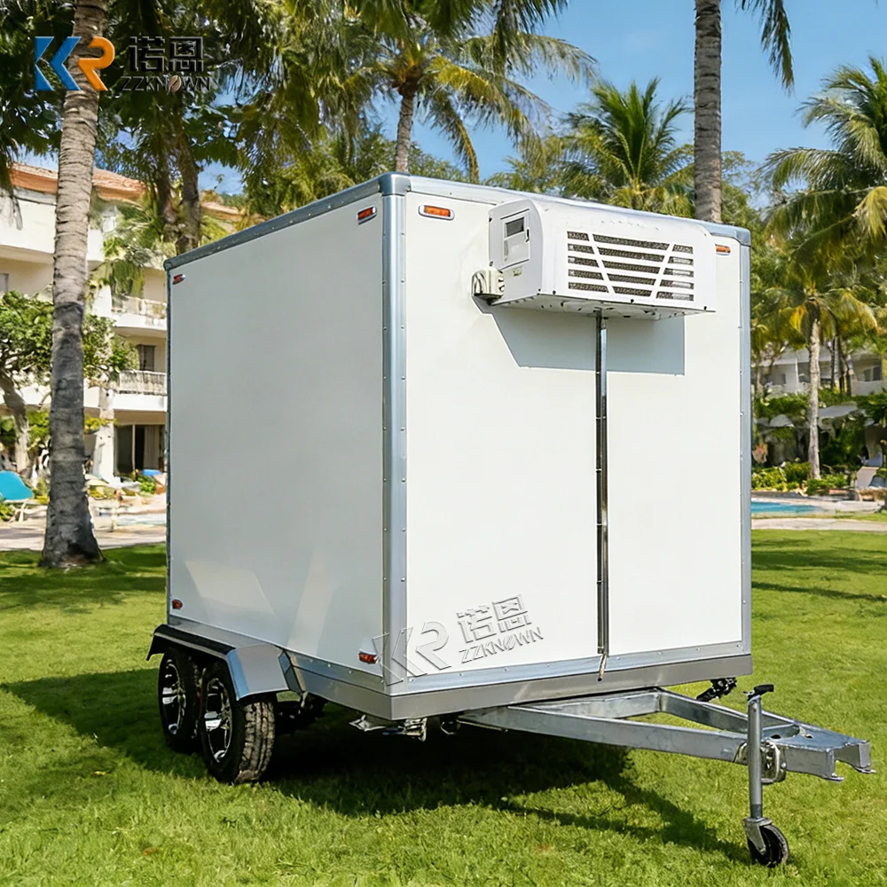 Refrigerated Truck Large Capacity Cold Storage Mobile Portable Cooling Trailer Reefer Trailer For Frozen Food Transportation