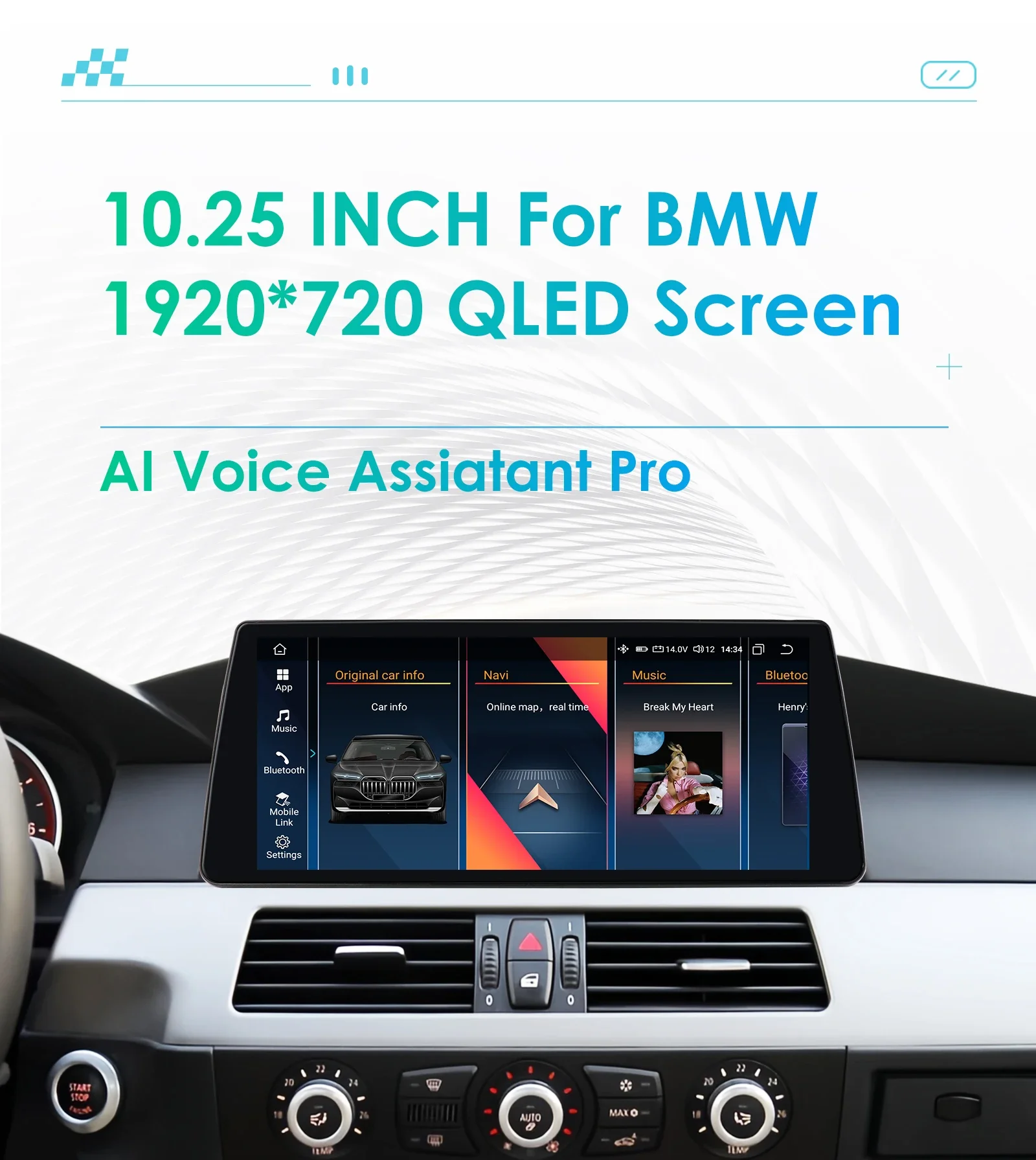 10,25" Hizpo Andoird Autoradio für BMW 5er E60 E61 CCC CIC 2005 - 2010 Intelligenter Bildschirm DSP GPS Auto CarPlay 4G BT SWC – Detail 2
