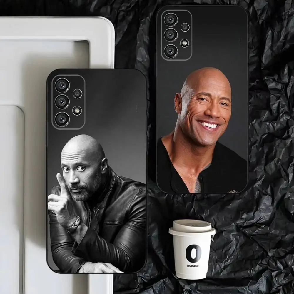 حافظة هاتف The Rock Dwayne Johnsons لهاتف سامسونج S25، S24، S23، S22، S21، S20، S10، Ultra، Plus، Lite، FE، غطاء أسود من السيليكون الناعم