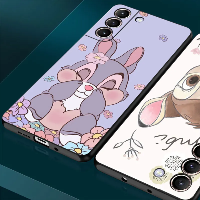 Case For Samsung Galaxy S23 S22 Ultra S20 FE S21 Plus S10 Lite S9 S10e S24 S8 Phone Cover Black Funda Disney Thumper Cute