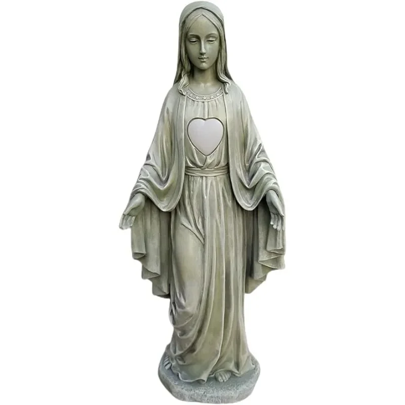 

CHRUI Virgin Mary Religious Catholic Garden Decor Statues 20 inch Solar Outdoor Patio Madonna Heart Glowing