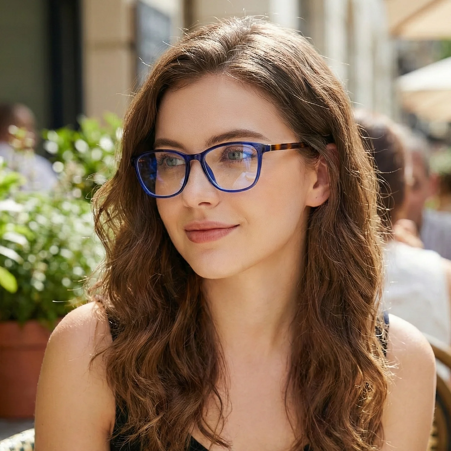 

VZONE Round Glasses Frame for Woman Acetate Geometric Floral Temple Thin Lightweight Blue Light Blocking For Computer And Study