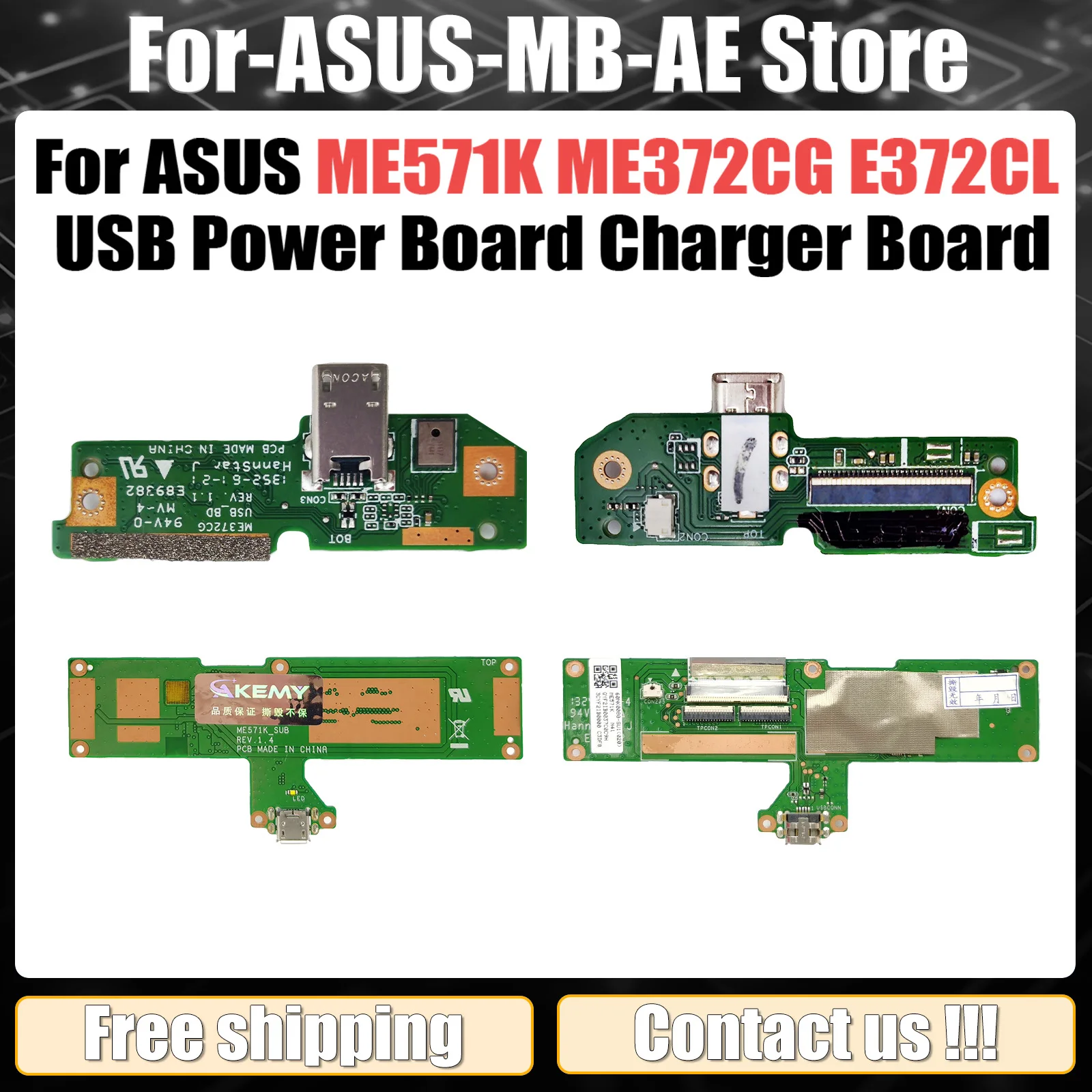 USB 전원 보드 충전기 보드, ASUS ME571K ME372CG E372CL 노트북용, 14010-00330800 100% 테스트 완료, 빠른 배송