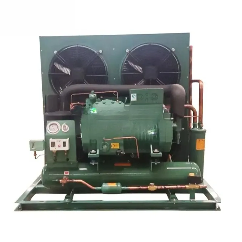 Cold chamber refrigeration compressor condensing device