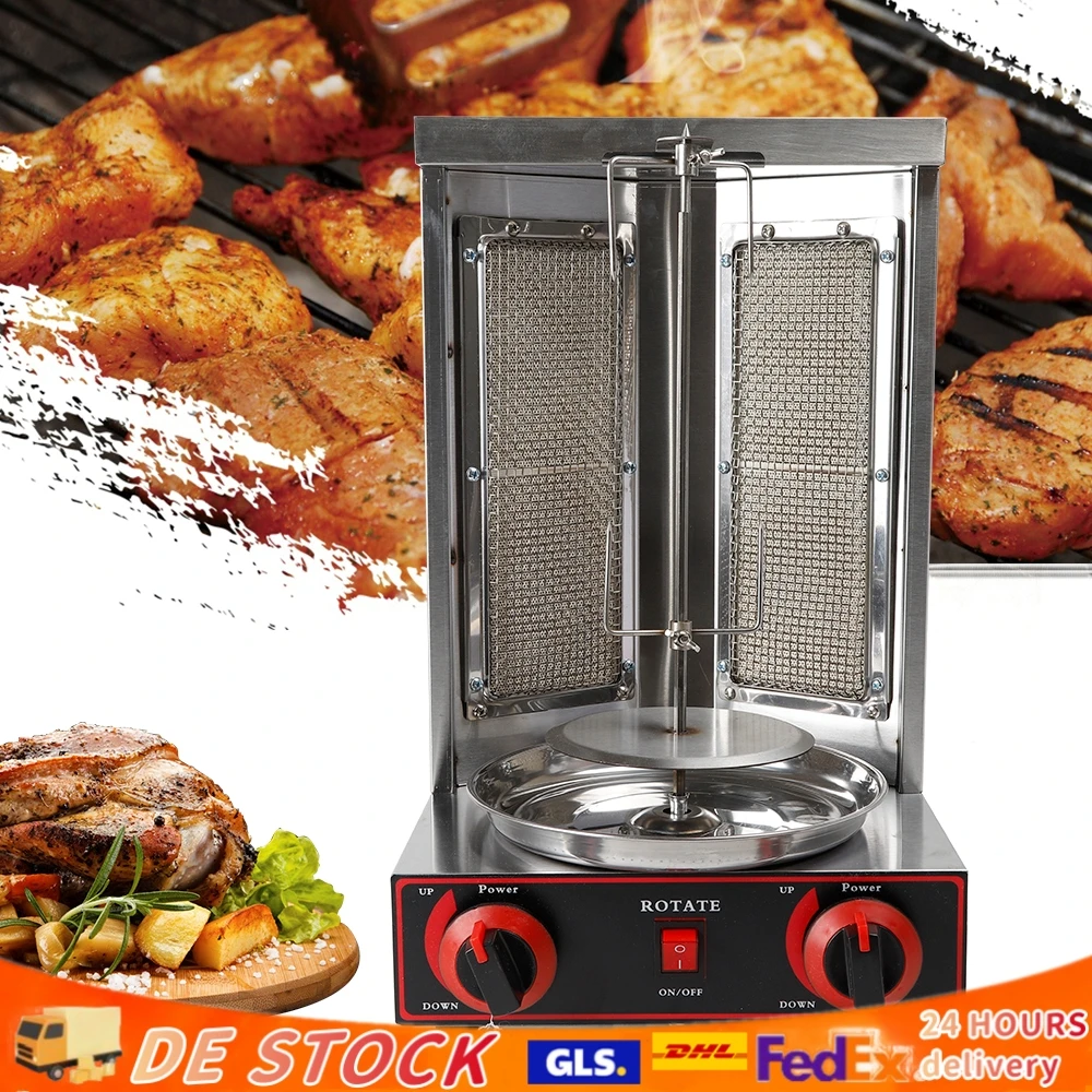 3000W/220V Gas Shawarma Machine Barbecue Grill Vertical Shawarma Broiler Machine for Hotels Restaurants Barbecue EU Standard