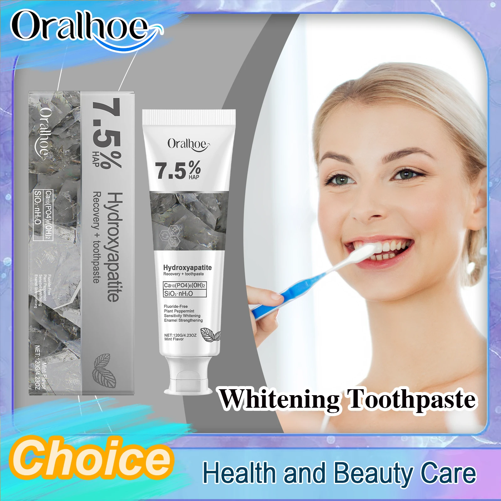 Hydroxyapatite Whitening Toothpaste Brightening Stain Tartar Removing Eliminate Prevent Bad Breath Keep Mouth Clean Natural New