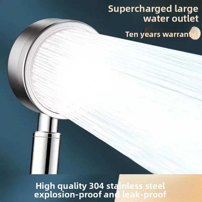 

Germany 304 Stainless Steel High Pressure Hand Hold Shower Head With Arm Fixed Rotatable Type Large Flow Bathroom Shower Set wi