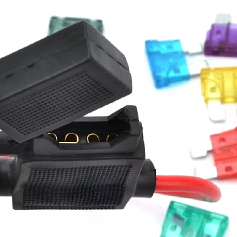 Car Splash Proof In-line Standard Blade Fuse Holder Box 5/10/15/20/25/30A Fuses