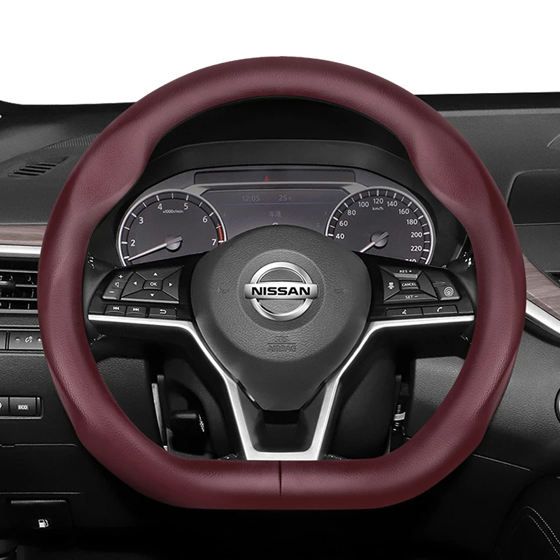 For Nissan D-Shaped Steering Wheel Cover Ultra-Thin Micro Fiber Leather Sylphy Sentra Altima Teana Qashqai Xtrail Kicks Rogue